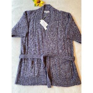 NWT Carducci Womens XL Cable Knitted Very Soft Cardigan Sweater Corpcore